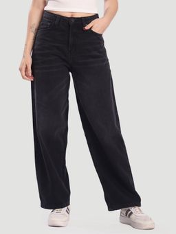 Bene Kleed - Women Baggy Fit Charcoal Jeans