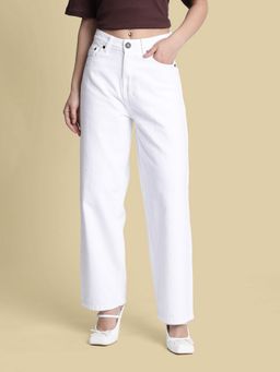Bene Kleed - Women Baggy Fit White Jeans