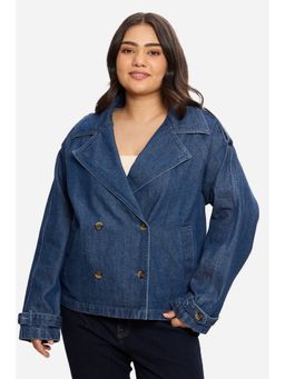 Virgio - Solid Cotton Denim Lapel Collar Plus Size Jackets
