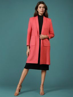 CHKOKKO - Women Coral Elegant Winter Wear Warm Coat