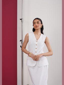 AMOSHI - White Ellie Waistcoat