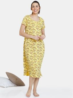 Zivame - Tom & Jerry Anniversary Knit Cotton Mid Length Dress - Aspen Gold