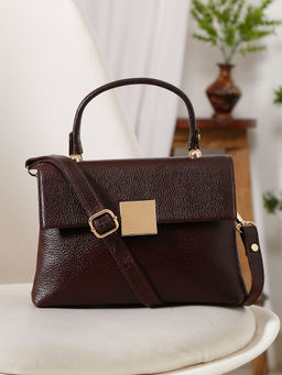 Teakwood - Classy Womens Solid Brown Handbag