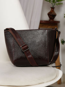 Teakwood - Womens Solid Brown Sling Bag