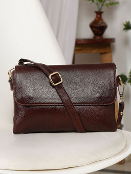 Teakwood - Womens Brown Texture Sling Bag