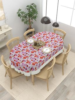 The Home Story - Oval Dining Table Cover Purple 6 Seater