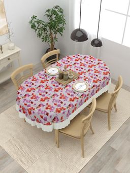 The Home Story - Oval Dining Table Cover Purple 4 Seater