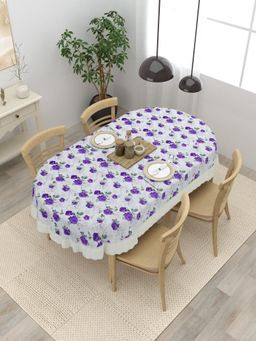 The Home Story - Oval Dining Table Cover Purple 4 Seater
