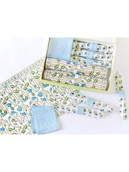 ADYA - Azure Lotus Dining Table Mat Set