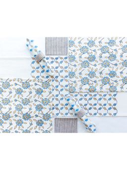 ADYA - Blue Rose Dining Table Mat Set