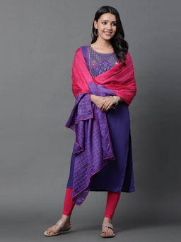 Aurelia - Pink & Purple Ombre Embellished Dupatta