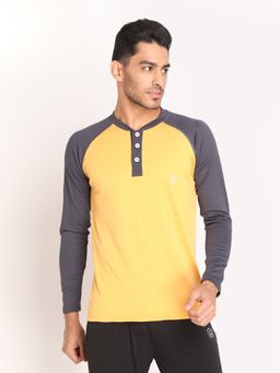 CHKOKKO - Mens Gym Regular Fit Sports Yellow T-shirt