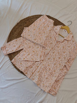 Addery - Pink Plus Size Floral Shirt & Pyjama (Set of 2)