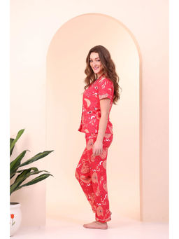 NAP STORY - Red Love Spell Printed Half Sleeve Shirt & Pyjama (Set of 2)