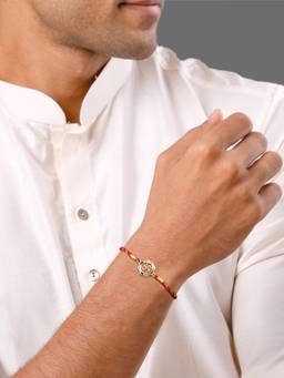 GIVA - 925 Silver Golden Shubh Swastik Rakhi