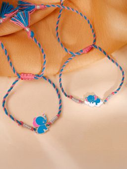 GIVA - 925 Silver Elephant Parade Kids Rakhi (Pack Of 2)
