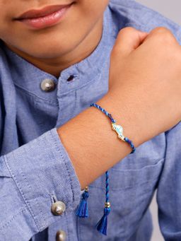 GIVA - 925 Silver Golden Cute Car Kids Rakhi