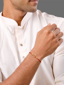 GIVA - 925 Silver Golden Divya Om Rakhi