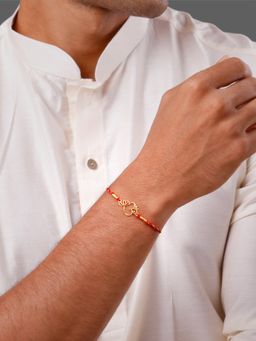 GIVA - 925 Silver Golden Floral Omkara Rakhi