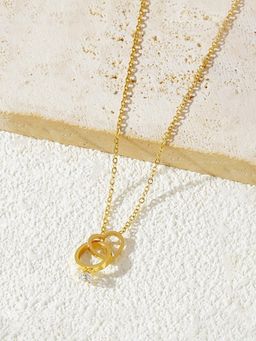 Designs & You - Gold Plated Stainless Steel Anti Tarnish Heart Themed Pendant For Women