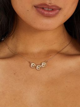 Accessorize London - Women Gold Boxed Flower Pendant Necklace