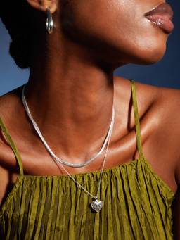 Accessorize London - Women Sterling Silver-Plated Omega Chain Necklace