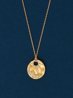 Accessorize London - Women 14k Real Gold Plated Celestial Diamante Pendant Necklace White
