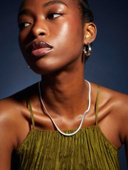 Accessorize London - Women Sterling Silver-Plated Omega Chain Necklace