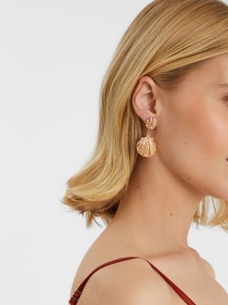Accessorize London - Women Gold Stud Shell Drop Earrings