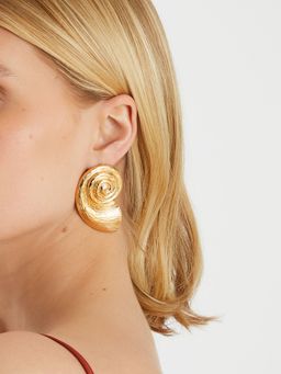Accessorize London - Women Gold Statement Swirl Drop Earrings