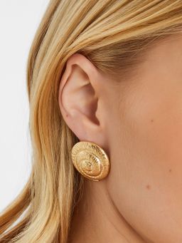 Accessorize London - Women Gold Brushed Swirl Statement Stud Earrings Gold