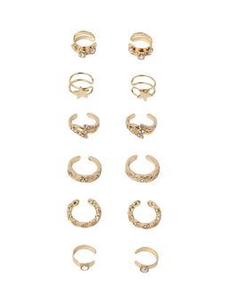 Accessorize London - Women Celestial Ear Cuffs Earrings Gold Pack of 6
