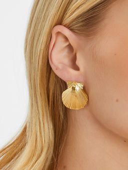 Accessorize London - Women Gold Shell Drop Earrings