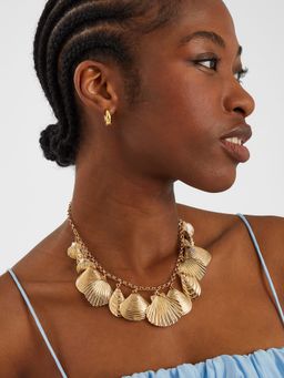 Accessorize London - Women Gold Shell Charm Necklace