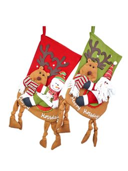 Little Surprise Box - 2 Pcs Set Of Knot Legs Santa & Snowman Christmas Stockings For Christmas