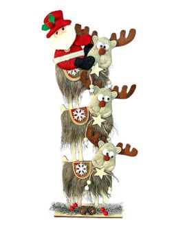 Little Surprise Box - 3Tier Wooden Mdf Stacked Reindeer & Santa Chiristmas Home Office Decor