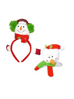 Little Surprise Box - 2Pcs 3D Snowman Christmas Hairband and Snowman Wrist Band Combo Set
