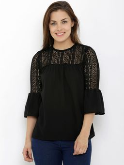 Twenty Dresses by Nykaa Fashion - Beauty In Black Lace Top