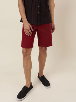 Fabindia - Red Cotton Regular Shorts
