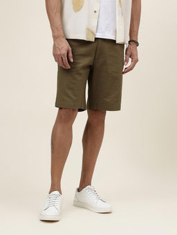 Fabindia - Green Cotton Regular Shorts