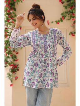 Rain & Rainbow - Women Floral Printed Pure Cotton Top
