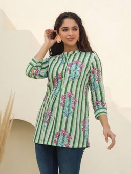 Rain & Rainbow - Women Floral Printed Cotton Top