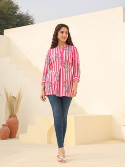 Rain & Rainbow - Women Floral Printed Cotton Top