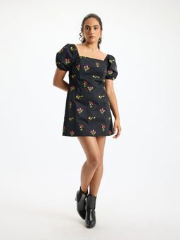 Virgio - Floral Embroidered Mini Dress