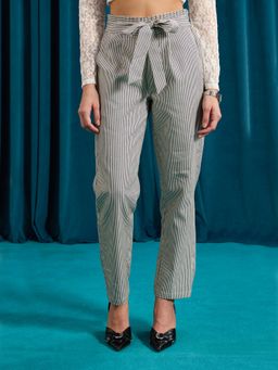 Virgio - Geri Chic Cotton Paper Bag Waist Trousers