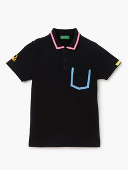 United Colors of Benetton - Regular Fit Polo Neck Printed T-Shirt