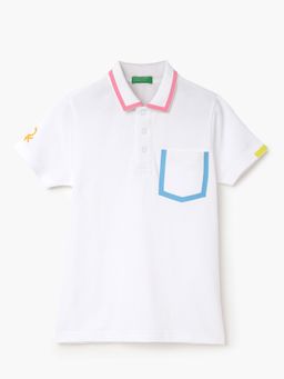 United Colors of Benetton - Regular Fit Polo Neck Printed T-Shirt