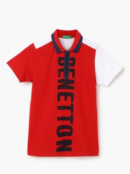 United Colors of Benetton - Regular Fit Polo Neck Printed T-Shirt