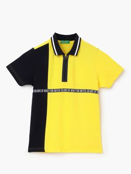 United Colors of Benetton - Regular Fit Polo Neck Colorblock T-Shirt