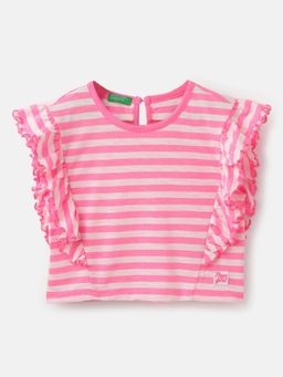 United Colors of Benetton - Regular Fit Round Neck Striped Top